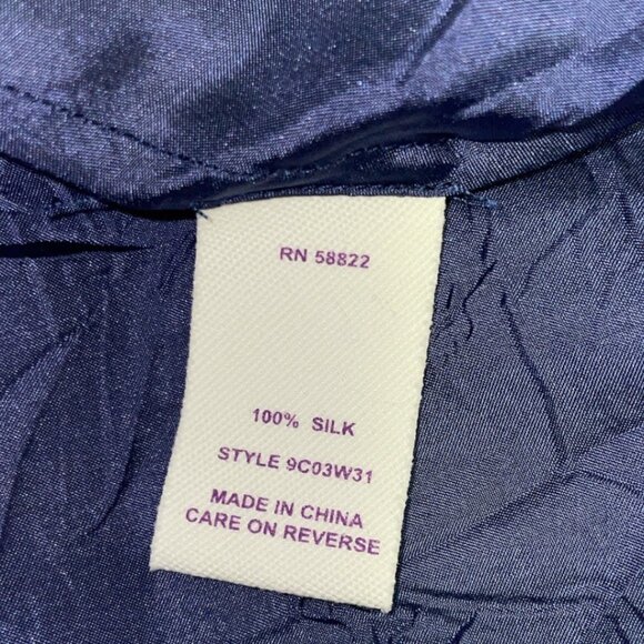 Chelsea & Violet Sheer Silk Navy Floral Asymmetric Hem Tank S - Picture 5 of 6